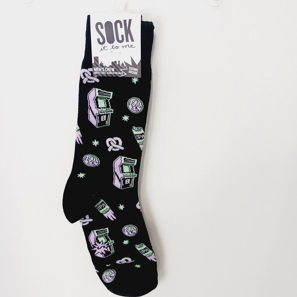 Sock It To Me Crew Men Women Cosmic Arcade Game Pretzel Beer IPA Ale NWT NEW